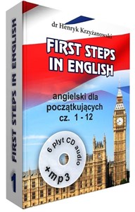 Obrazek First Steps in English 1+ 6 CD+MP3 Angielski dla początkujących część 1-12