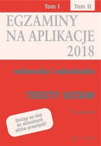 Bild von Egzaminy na aplikacje 2018 Teksty ustaw Tom 2 radcowska i adwokacka