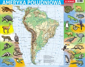 Bild von Puzzle ramkowe 72 Ameryka Południowa mapa fizyczna