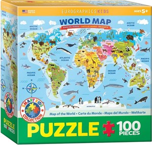Obrazek Puzzle 100 Mapa Świata (XXL)