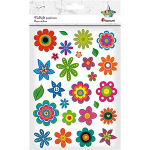 Obrazek Naklejki papierowe kwiaty mix 54szt.