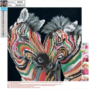 Bild von Mozaika diamentowa 5D 30x30cm Zebra 89626