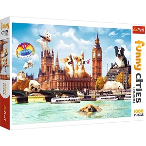 Bild von Puzzle Funny Cities - Psy w Londynie 1000