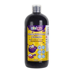 Obrazek Farba plakatowa Strigo butelka 500 ml czarna