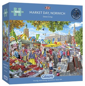 Bild von Puzzle 1000 Dzień targowy w Norwich/Norfolk/Anglia