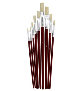 Obrazek Pędzle artystyczne do akwareli GR-882B płaskie 0-16 9 sztuk