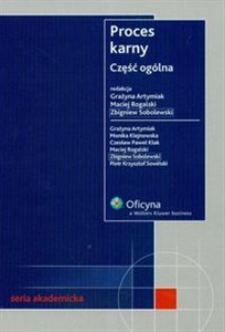 Obrazek Proces karny Częśc ogólna Stan prawny: 15.04.2007 r.