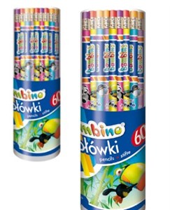 Obrazek Ołówki z gumką Bambino 60 sztuk w tubie