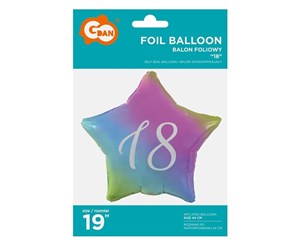 Obrazek Balon foliowy18-stka gwiazda gradient