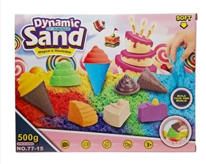 Obrazek Piasek kinetyczny z foremkami 500g