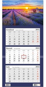 Obrazek Kalendarz ścienny 2022 trójdzielny Pole Lawendy z okienkiem