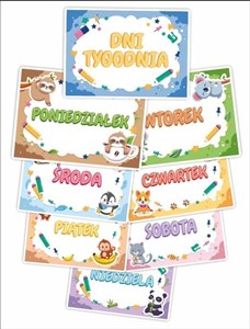 Obrazek Plansze edukacyjne. Dni tygodnia (8 kart)