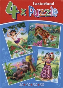 Obrazek PUZZLE 4W1 JUNGLE BOOK 4+