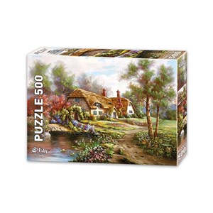Bild von Puzzle 500 Dom z kwitnącym ogrodem