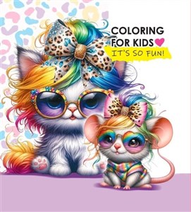 Obrazek Kolorowanka 140x140 Kotek i myszka