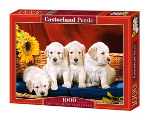 Bild von Puzzle Puppies With Sunflower 1000