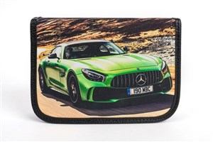 Obrazek Piórnik z 2 klapkami Car zielony