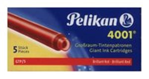Bild von Naboje długie Pelikan 4001 GTP/5 czerwone 5 sztuk