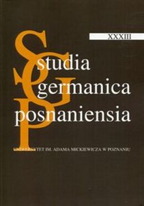 Obrazek Studia Germanica Posnaniensia XXXIII