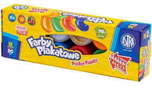 Obrazek Farby plakatowe Astra 12 kolorów