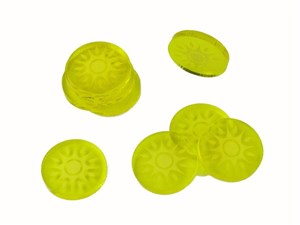 Obrazek Znaczniki akryl żółte światło okrąg 20x30mm 10szt