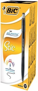 Obrazek Długopis Atlantis Stic czarny pudełko 12 sztuk