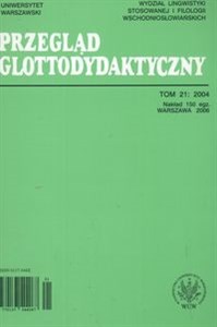 Obrazek Przegląd Glottodydaktyczny t. 21/2004