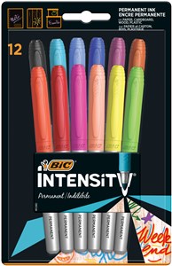 Obrazek Markery permamentne BIC Intensity Intense+Pastel 12 kolorów blister