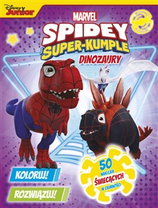 Bild von Koloruj! Rozwiązuj! Dinozaury Marvel Spidey i Super-kumple 50 naklejek świecących w ciemności.