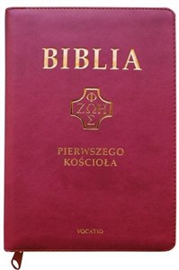 Obrazek Biblia Pierwszego Kościoła purpurowa ze złoceniami, z paginatorami i suwakiem