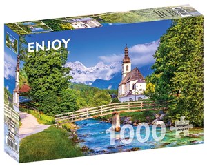 Obrazek Puzzle 1000 Kościół w Ramsau/Niemcy