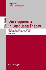 Bild von DEVELOPMENTS IN LANGUAGE THEORY