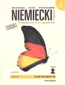Obrazek Niemiecki w tłumaczeniach Gramatyka Część 1 Praktyczny kurs językowy Poziom podstawowy A1 + MP3