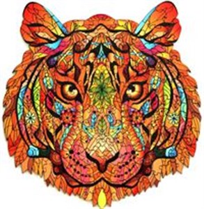 Bild von Puzzle drewniane kolorowe Tygrys