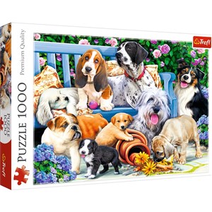 Obrazek Puzzle Psy w ogrodzie 1000