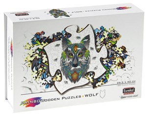 Bild von Puzzle drewniane kolorowe Wilk