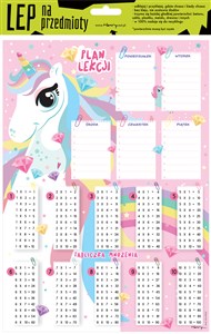 Bild von Lep na przedmioty Elektrostatyczny Plan Lekcji z tabliczką mnożenia A4 JEDNOROŻEC2