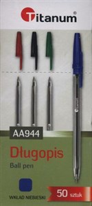 Obrazek Długopis Titanum AA944 niebieski 50 sztuk