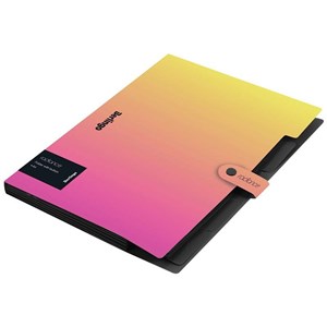 Obrazek Teczka A4 PP 5 przegródek rózowo-pomarańczowa