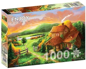 Obrazek Puzzle 1000 Chatka o zmierzchu