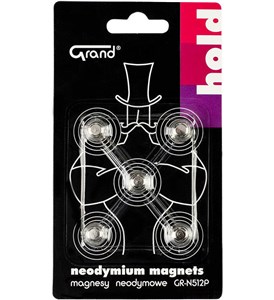 Bild von Magnesy neodymowe z uchwytem GRAND 12mm 5szt.