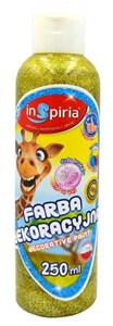 Obrazek Farba dekoracyjna brokat żółta 250ml