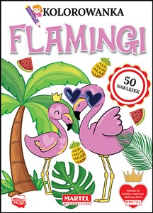 Obrazek Flamingi. Kolorowanka z naklejkami