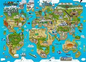 Bild von Puzzle 1000 8-BIT Mapa Świata