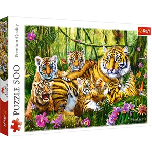 Bild von Puzzle Rodzina tygrysów 500