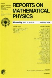 Bild von Reports on Mathematical Physics 81/1 2018