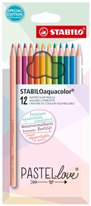 Obrazek Kredki drewniane aquacolor Pastellove 12 kolorów