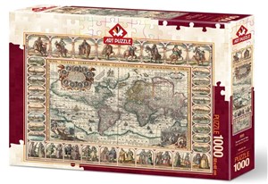 Obrazek Puzzle 1000 Antyczna mapa Świata