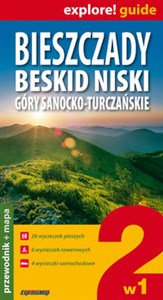 Obrazek Bieszczady, Beskid Niski, Góry Sanocko-Turczańskie 2 w 1- przewodnik + mapy