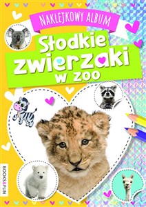 Obrazek Naklejkowy album słodkie zwierzaki w zoo z naklejkami z brokatem